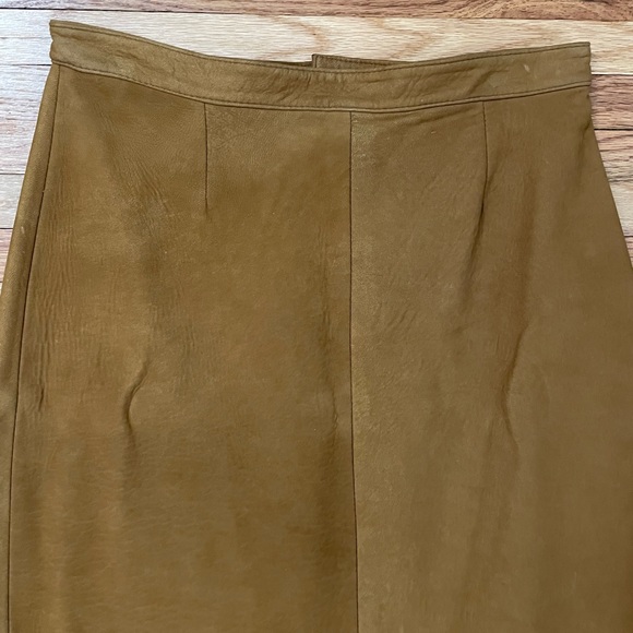 Vintage Tan Leather Skirt - Picture 4 of 13